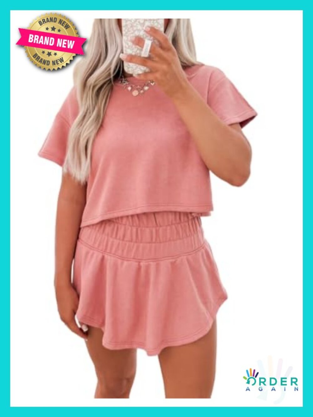 Women's 2 Piece Skort Set Cropped Tee and Skort Casual Lounge Outfits Matching